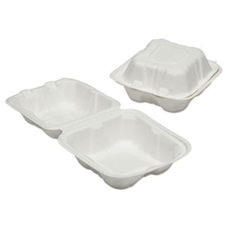 Desorden 735001 6 x 6 x 3 in. Clamshell Hinged Lid Togo Food Containers DE3205507